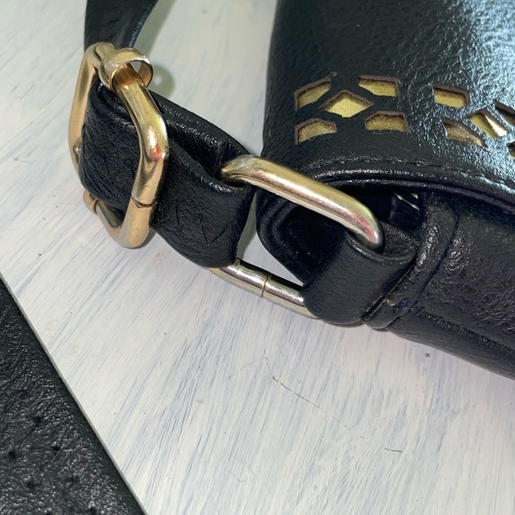NYLS VINTAGE crossbody bag purse rare Black and Gold Women's Bag - Picture 4 of 10